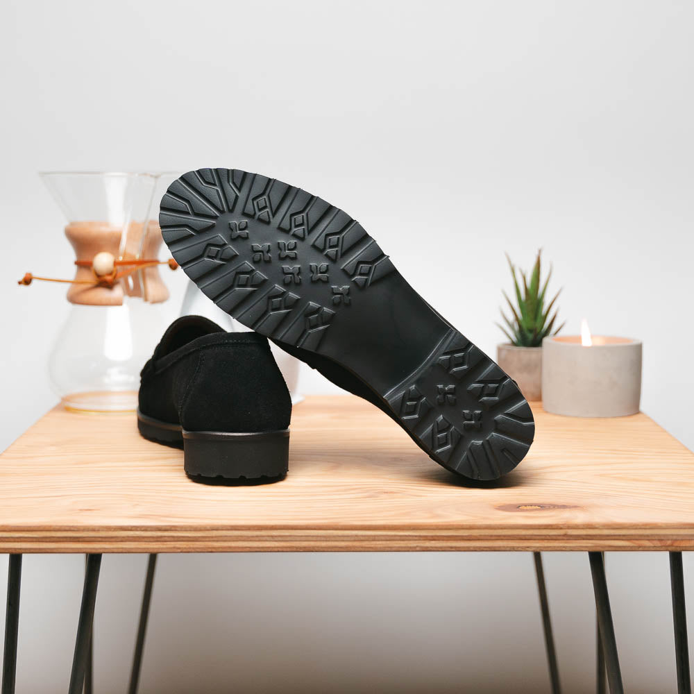 Alan Payne Wharton Suede Bit Loafers Black