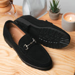 Alan Payne Wharton Suede Bit Loafers Black