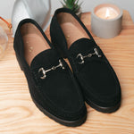 Alan Payne Wharton Suede Bit Loafers Black