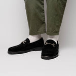 Alan Payne Wharton Suede Bit Loafers Black