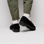 Alan Payne Wharton Suede Bit Loafers Black