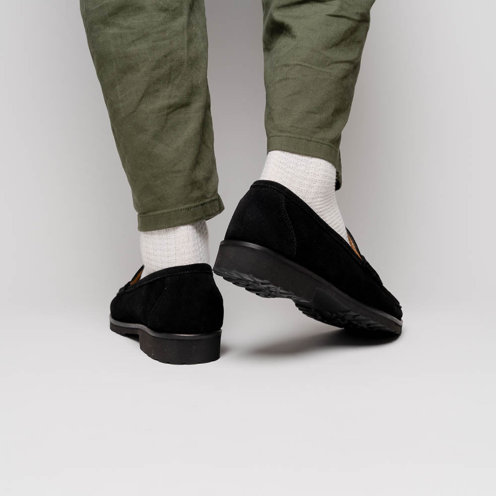 Alan Payne Wharton Suede Bit Loafers Black