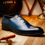 Harris Shoes 1913 Leather Wholecut Oxfords Blue
