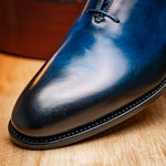 Harris Shoes 1913 Leather Wholecut Oxfords Blue