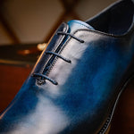 Harris Shoes 1913 Leather Wholecut Oxfords Blue