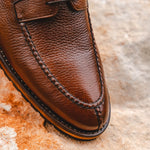 Alan Payne Wimbley Deerskin Split Toe Shoes Cognac