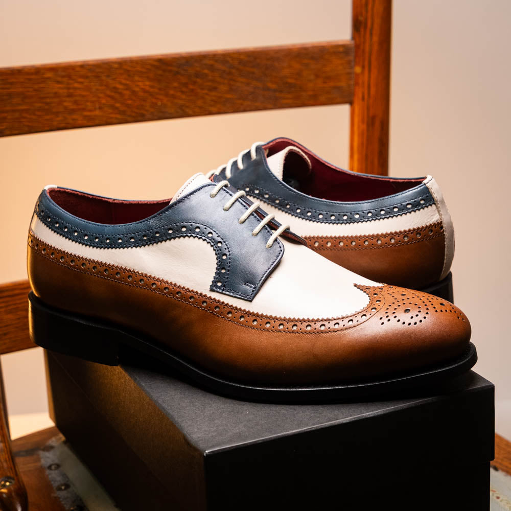 Emanuele Sempre Longwing Blucher Derby Brown / Navy / Beige