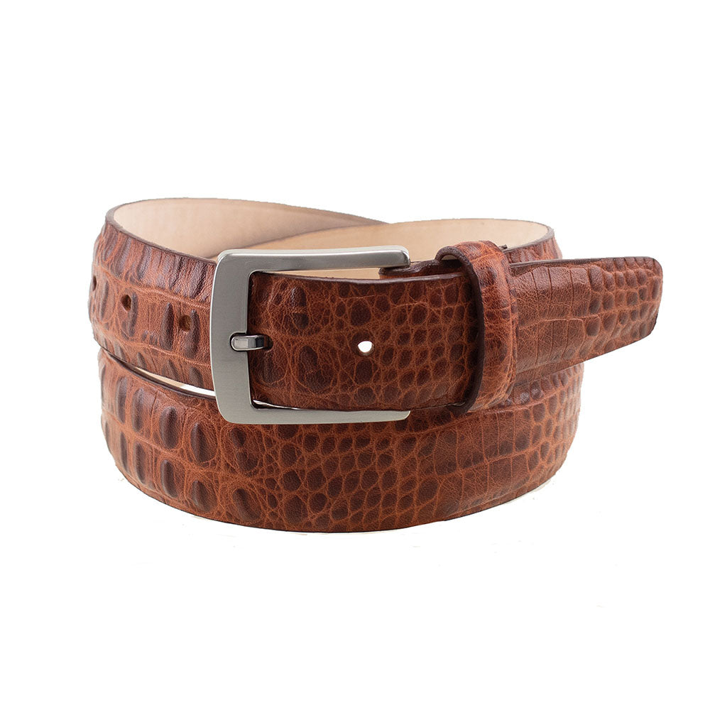 TB Phelps Woodside No Stitch Crocodile Embossed Sport Rust