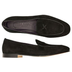 Zelli X Sueded Italian Goatskin Loafer Black (16-681-BLK)