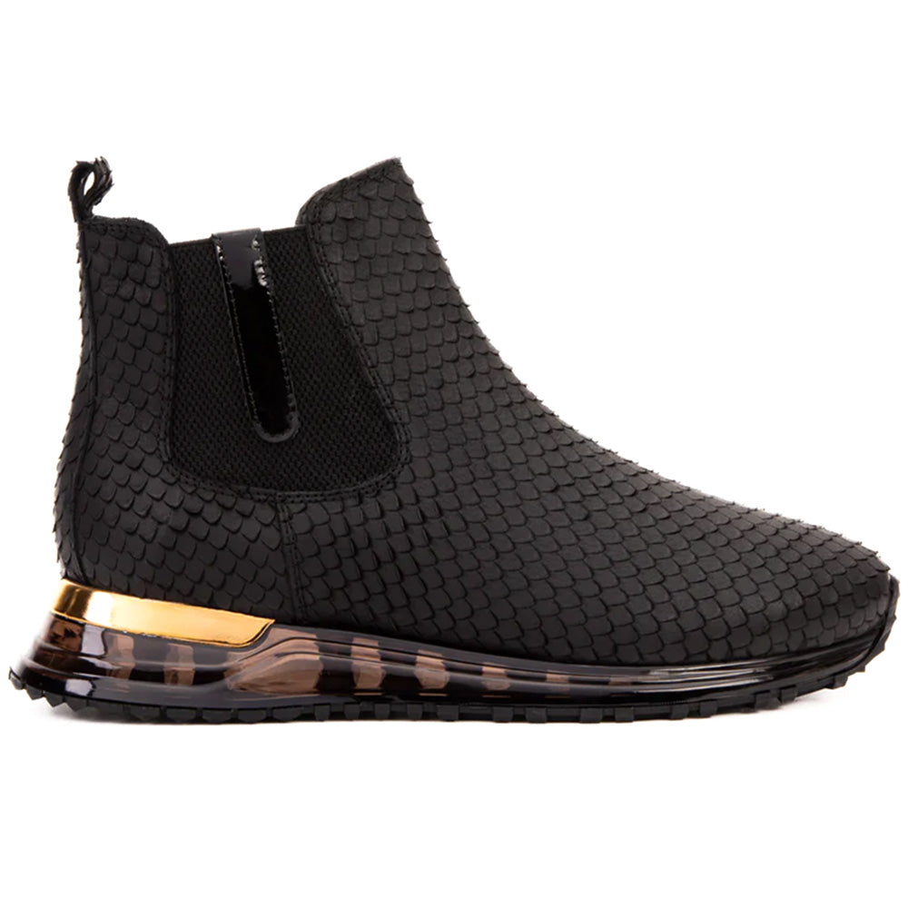 Vinci Leather The Panther Leather Chelsea Boot Black