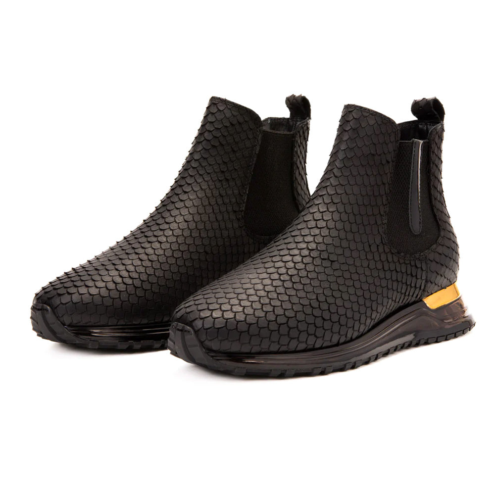 Vinci Leather The Panther Leather Chelsea Boot Black