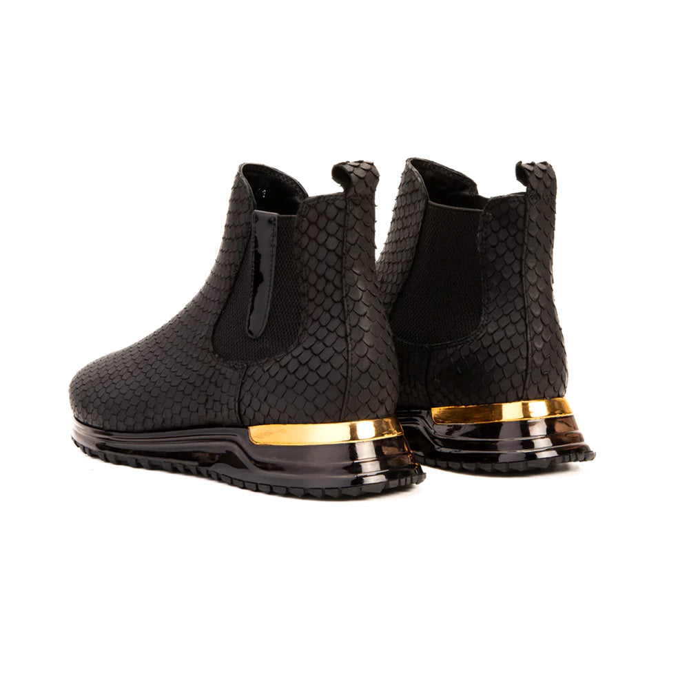 Vinci Leather The Panther Leather Chelsea Boot Black