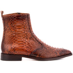 Vinci Leather The Boss Tan Python Snk Zip-up Leather Boot Limited Edition