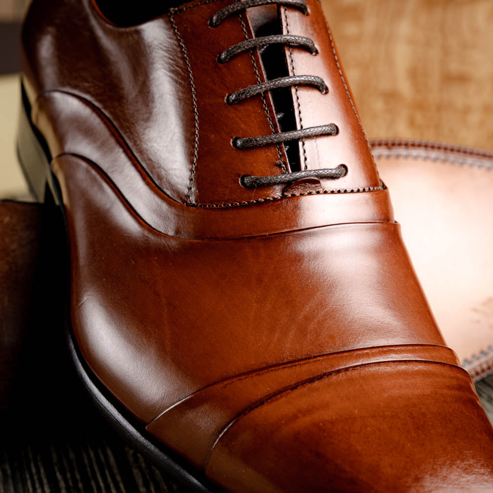 Calzoleria Toscana Z211 Parma Calfskin Cap Toe Oxfords Mahogany