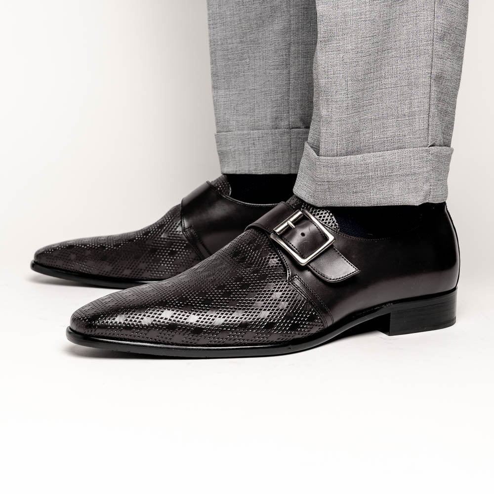 Calzoleria Toscana Z315 Parma Calfskin Monkstrap Shoes Black