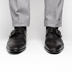 Calzoleria Toscana Z315 Parma Calfskin Monkstrap Shoes Black