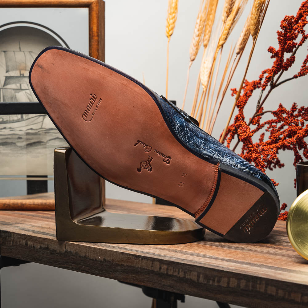 Mauri 4323 Ostrich Leg Loafers White/Blue (Special Order)