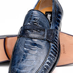 Mauri 4323 Ostrich Leg Loafers White/Blue (Special Order)