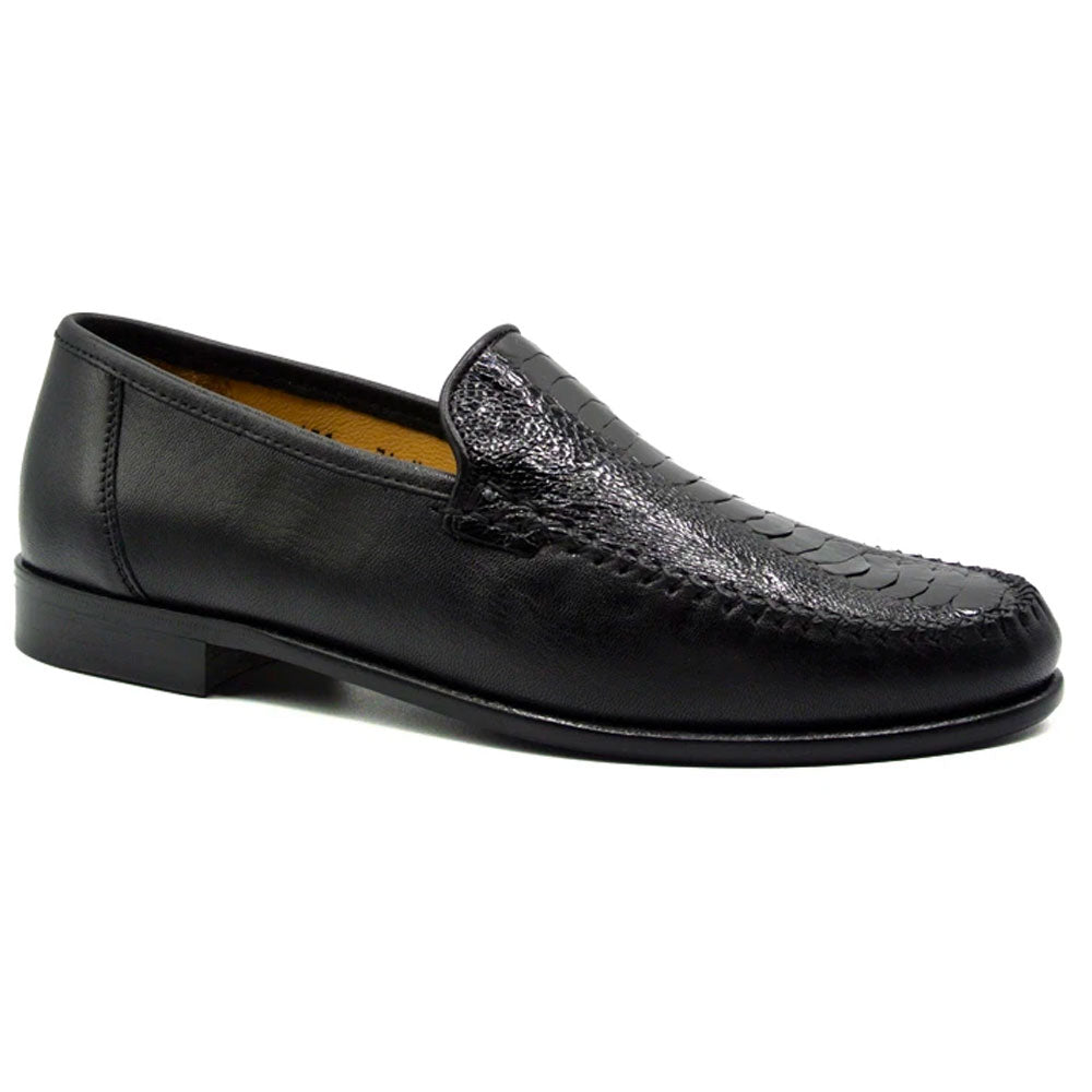 Zelli 471 Ostrich & Nappa Loafers Black