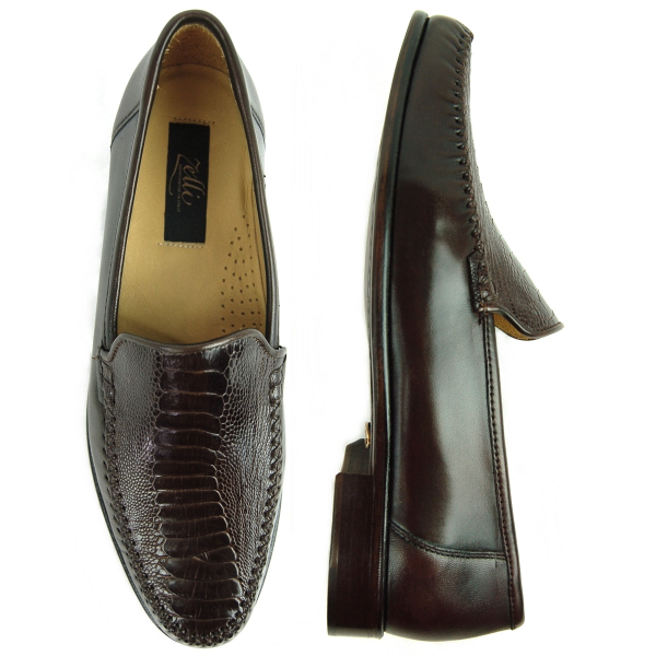 Zelli 471 Ostrich & Nappa Loafers Brown