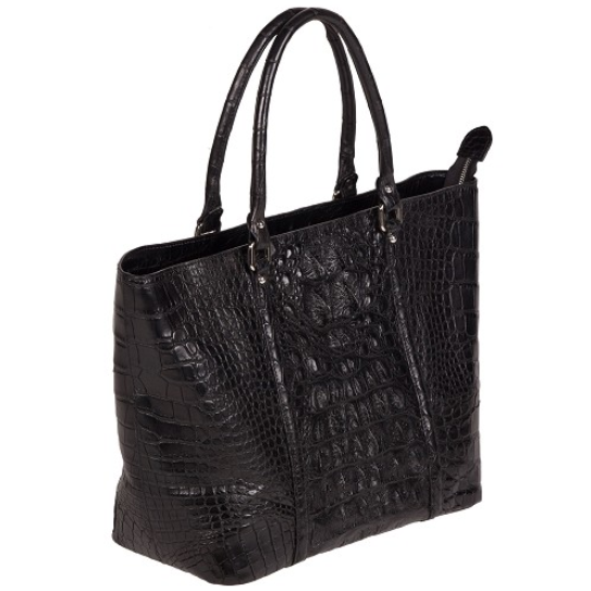 Zelli Allison Genuine Alligator Tote Bag Black