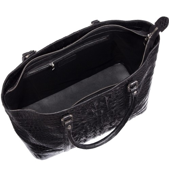 Zelli Allison Genuine Alligator Tote Bag Black