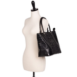 Zelli Allison Genuine Alligator Tote Bag Black