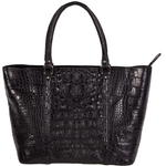 Zelli Allison Genuine Alligator Tote Bag Black