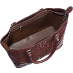 Zelli Allison Genuine Alligator Tote Bag Brown