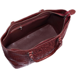 Zelli Allison Genuine Alligator Tote Bag Burgundy