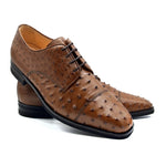Zelli Andrea Ostrich Cap Toe Shoes Brandy (23-538-BDY)