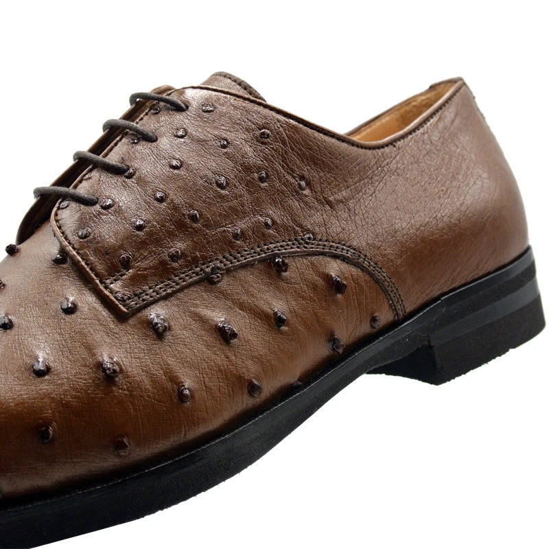 Zelli Andrea Ostrich Cap Toe Shoes Brandy (23-538-BDY)