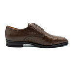 Zelli Andrea Ostrich Cap Toe Shoes Brown (23-538-BRN)