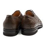 Zelli Andrea Ostrich Cap Toe Shoes Brown (23-538-BRN)