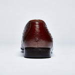 Zelli Ostrich Penny Loafers Brown