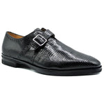Zelli Antonio Lizard Monk Strap Shoes Black
