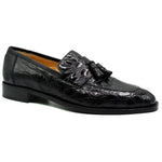 Zelli Aviano Crocodile Tassel Loafers Black