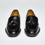 Zelli Aviano Genuine Crocodile Tassel Loafer Black