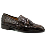Zelli Aviano Crocodile Tassel Loafers Brown