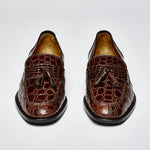 Zelli Aviano Genuine Crocodile Tassel Loafer Brown