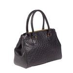 Zelli Bella Genuine Ostrich Handbag Black