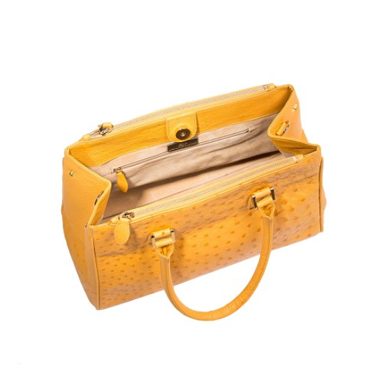 Zelli Bella Genuine Ostrich Handbag Buttercup