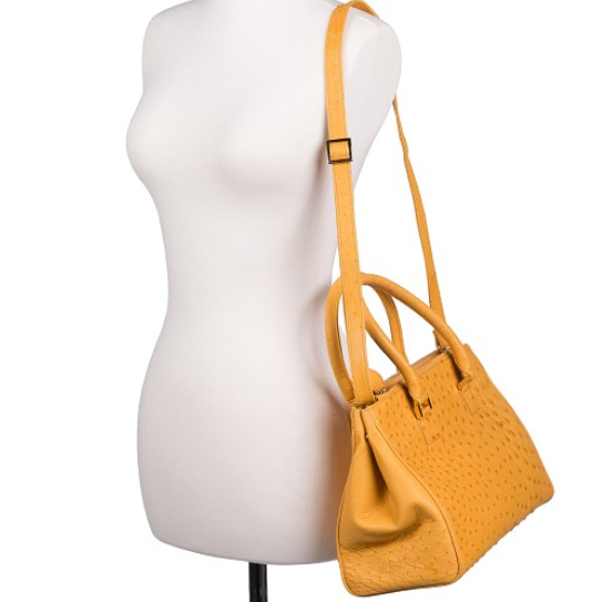 Zelli Bella Genuine Ostrich Handbag Buttercup