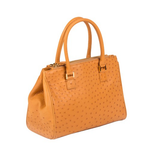 Zelli Bella Genuine Ostrich Handbag Natural