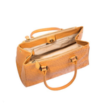Zelli Bella Genuine Ostrich Handbag Natural