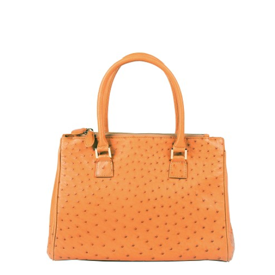 Zelli Bella Genuine Ostrich Handbag Natural