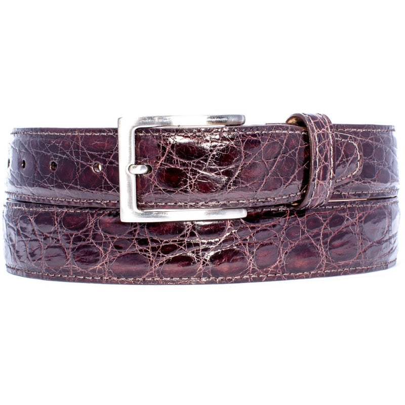 Zelli Caiman Crocodile Belt Nicotine
