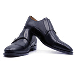 Zelli Calfskin Monk Strap Shoes Black
