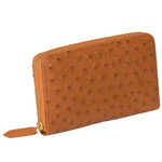 Zelli Camilla Genuine Ostrich Wallet Cognac