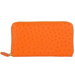 Zelli Camilla Genuine Ostrich Wallet Orange